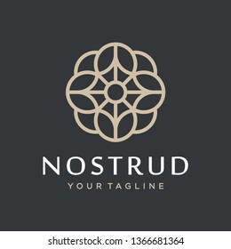 Abstract flower swirl logo icon vector design. Elegant premium ornament vector logotype symbol.