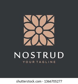 Abstract flower swirl logo icon vector design. Elegant premium ornament vector logotype symbol.