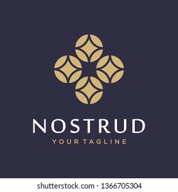 Abstract flower swirl logo icon vector design. Elegant premium ornament vector logotype symbol.