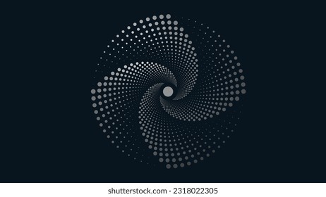 Abstract flower in swirl style in ash color in dark light ash blue background