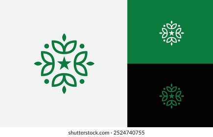 Abstraktes Blumensymbol, Natur, Blatt, Blumenlogo, voll bearbeitbare Vektorvorlage