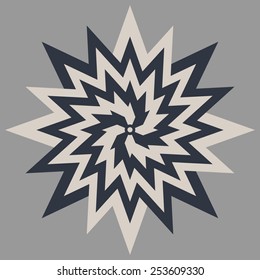 Abstract flower symbol on gray background
