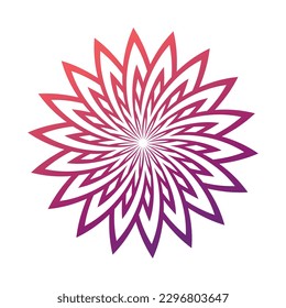 Abstract flower symbol in the shape of a circle