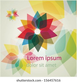 Abstract Flower symbol template. Abstract SPA Health beauty template in color rainbow. Business abstract icon. As sign, symbol, print, web, label, emblem. Vector illustration. Eps 10