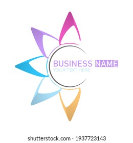Abstract flower. Template for logo, emblem, brand, websites and applications. Flat design.