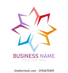 Abstract flower. Template for logo, emblem, brand, websites and applications. Flat design.