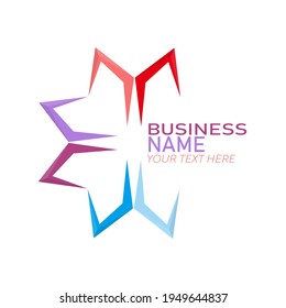 Abstract flower. Template for logo, emblem, brand, websites and applications. Flat design.