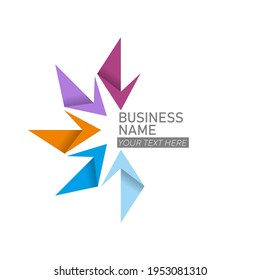 Abstract flower. Template for logo, emblem, brand, websites and applications. Flat design.