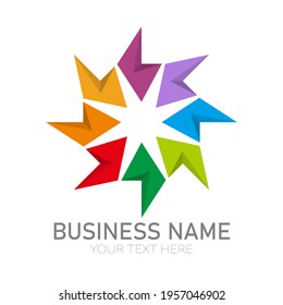 Abstract flower. Template for logo, emblem, brand, websites and applications. Flat design.