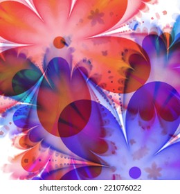 Abstract Flower texture, blue, purple. Modern colorful pattern resembling watercolor strokes. Design element for backgrounds, printed media, web banners, etc.