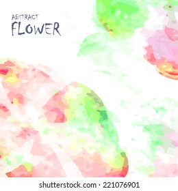 Abstract Flower texture, yellow, green. Modern colorful pattern resembling watercolor strokes. Design element for backgrounds, printed media, web banners, etc.
