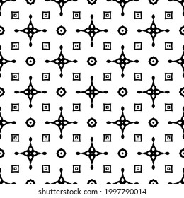 Resumen Diseño de patrones de vectores sin soldadura de baldosas de flores. Patrón blanco y negro. 