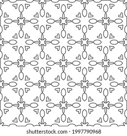 Abstrakte BlumenTiles Nahtloses Vektordesign. Schwarz-Weiß-Muster. 