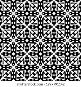 Resumen Diseño de patrones de vectores sin soldadura de baldosas de flores. Patrón blanco y negro. 