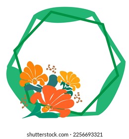Abstract flower Trendy botanical  wall arts   wild floral  plants  leaf .