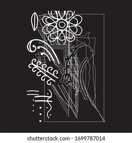 Abstract flower for tshirts printing 