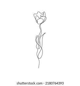 Abstract Flower Tulip continuous line drawing art singulart aesthetic simple Perfect for print, wall decor, phone case, shirt, sticker, pillow, acrylic, border, wallpaper, wedding