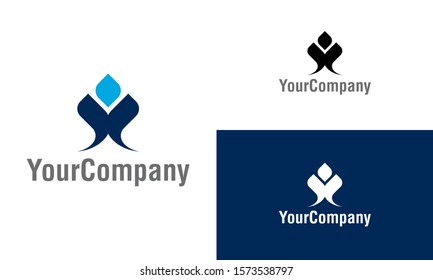 Abstract flower and tulip logo design template. Simple minimalist template graphic illustration. Creative vector emblem, for icon or design concept.