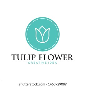 Abstract flower tulip logo  vector icon design template .