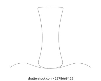 Abstract flower vase continuous One line art drawing