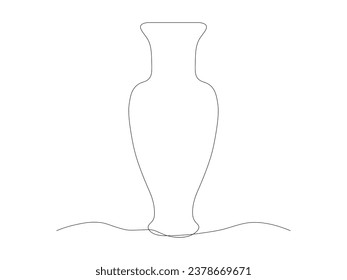 Abstrakte Blumenvase, durchgehend 1-zeilige Zeichnung