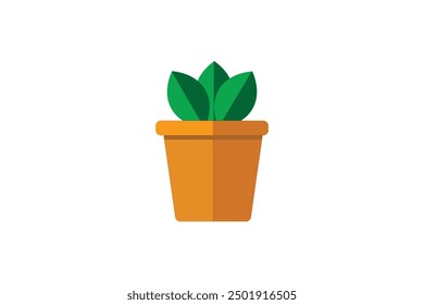 Abstract flower vase with leaf Flat Vector illustration graphics for T-shirts, posters, and greeting card designs.