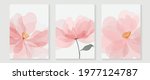 Abstract flower vector arts background. Wall art design with watercolor and transparency vector effect. Floral and leaves wall decoration.  
