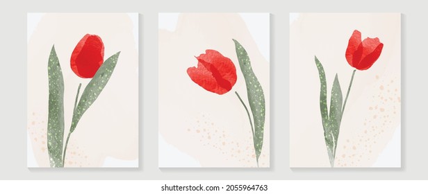 Abstract flower vector arts background. Wall art design with watercolor and transparency vector effect. Floral and leaves wall decoration.  