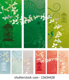 abstract flower vector background in color variations