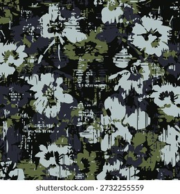 Diseños abstractos del Vector de la flor, para las ideas de la impresión digital en las impresiones de la tela o de la ropa o las Imágenes de fondo, con la ilustración verde del color del tono