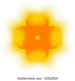 abstract  flower, vector halftone effect
