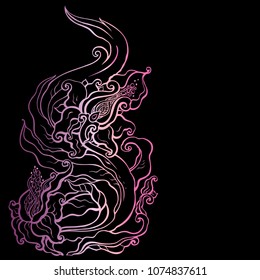 Abstract Flower. Vector Hand Drawn illustration