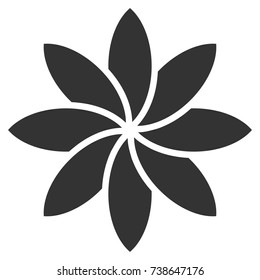 Abstract Flower vector icon. Style is flat graphic gray symbol.