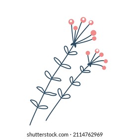 Abstract flower vector illustration isolated on white background in modern simple style