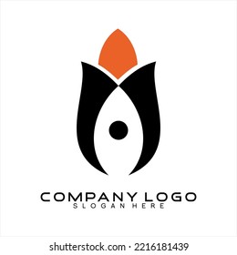 Abstract flower vector logo design.