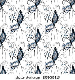 Abstract flower vector pattern, great for clothes, fabric, wrapping paper, wallpaper, covers, bags, eco-bags, dishes, phone cases, macbook