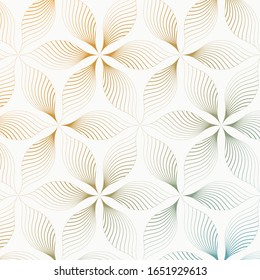 Abstract flower vector pattern, repeating curve stripe linear flower or leaves. Pattern is clean for wallpaper, fabric, printing. Pattern is on swatches panel