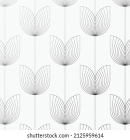 Abstract flower vector pattern, repeating abstract tulip flower with leaves. Pattern is clean for fabric, wallpaper, printing. Pattern is on swatches panel