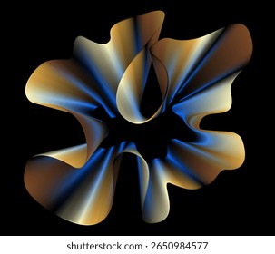 Abstract flower vector poster with colorful gradient line waves. Modern vector background cover template with 3D effects in motion. Artistic design for cover, flyer, interior design, social media, ads