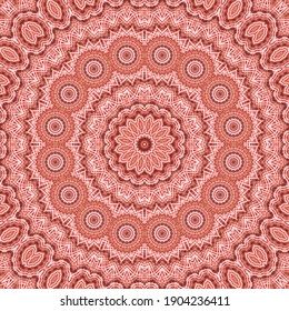 Abstract flower vector seamless pattern. Decorative endless symmetrical motif. Ceramic ornament. Arabic seamless background design. Decor continuous pattern.