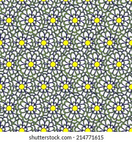 Abstract flower vector seamless pattern, eps 8 file
