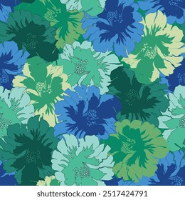 abstract flower vector seamless pattern on background