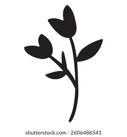 Abstract flower vector silhouette design.