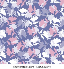 Silueta de vectores de flor abstracto sin soldadura