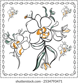 Flor Abstractas con estilo de Vector en patrón