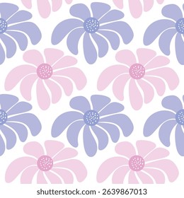Abstract flower vintage seamless pattern background vector. Colorful botanical wallpaper with flower, foliage. Design for prints, cover, fabric, packaging, wall art, home decor.