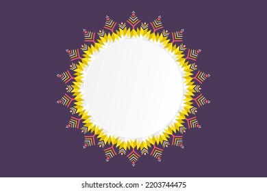 Abstract flower with white circle blank space frame for the background