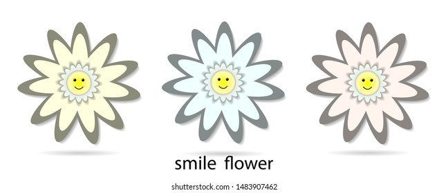  Abstract flower.Happiness emotion. isolated on white background. Vector illustration.Eps10