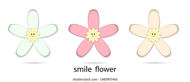  Abstract flower.Happiness emotion. isolated on white background. Vector illustration.Eps10