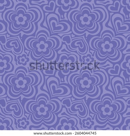 ABSTRACT FLOWER-HEART ALL OVER PATTERN - SEAMLESS PATTERN VECTOR